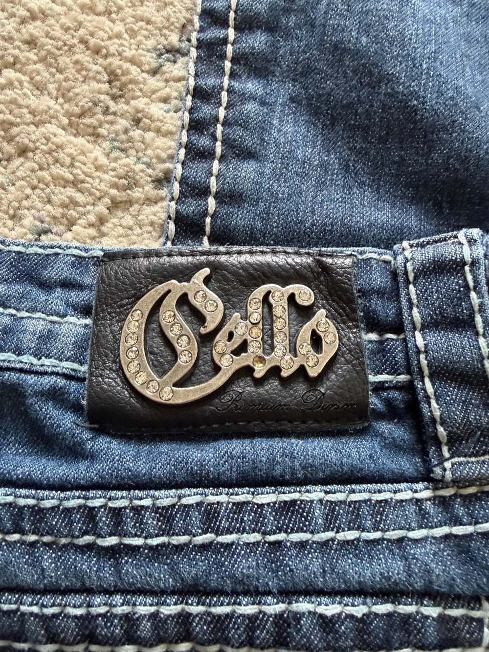 Y2K Cello Rhinestone Low Rise Bootcut Jeans - Picture 8 of 8